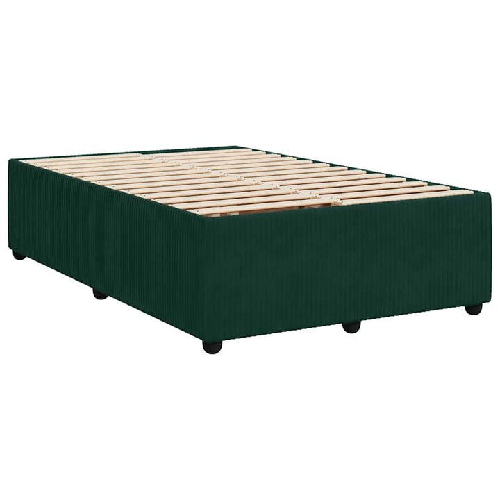 kontinentalseng med madras 120x190 cm velour mørkegrøn