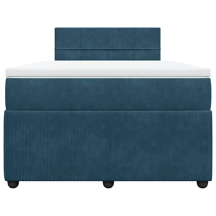 kontinentalseng med madras 120x190 cm velour blå