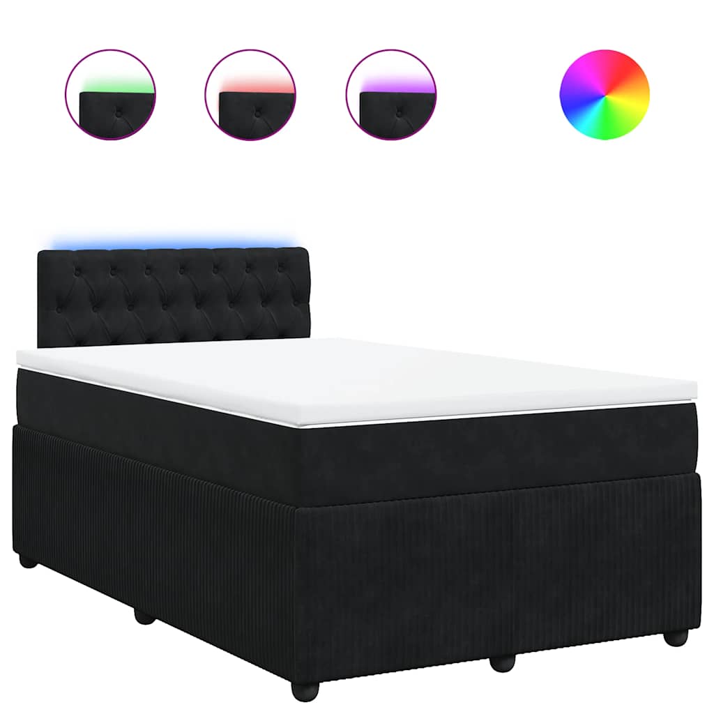 kontinentalseng med madras 120x190 cm velour sort
