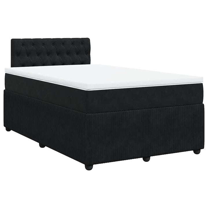 kontinentalseng med madras 120x190 cm velour sort