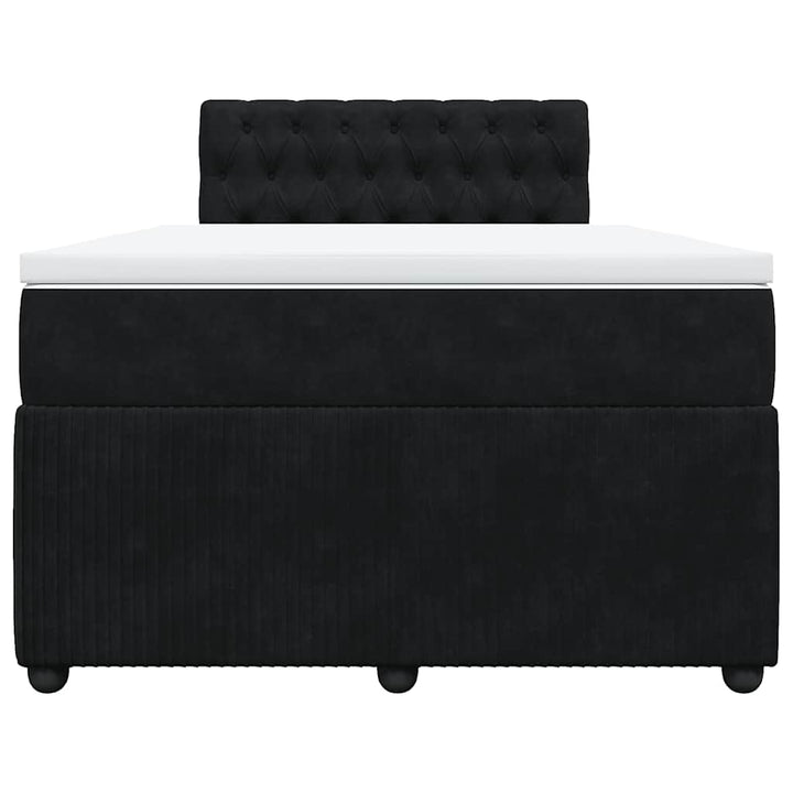 kontinentalseng med madras 120x190 cm velour sort