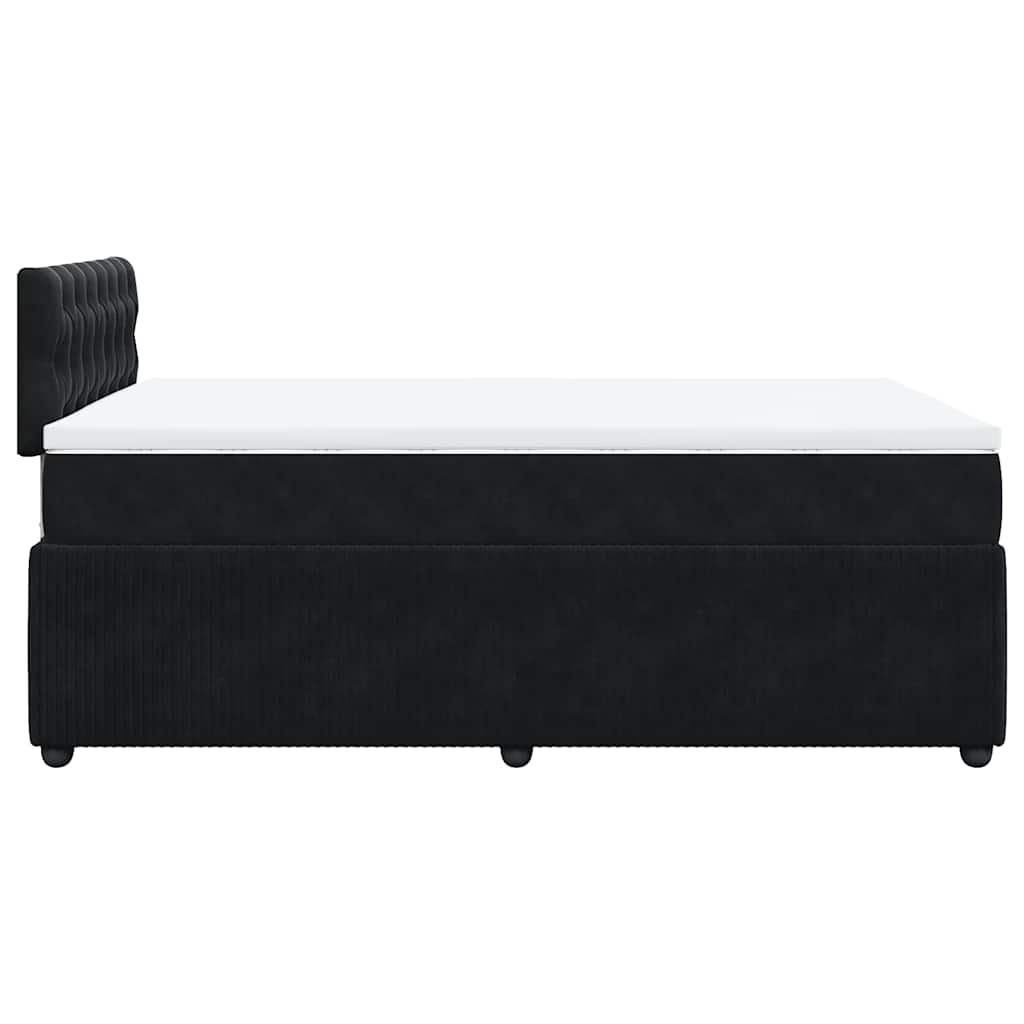 kontinentalseng med madras 120x190 cm velour sort