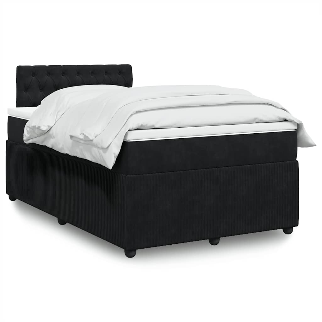 kontinentalseng med madras 120x190 cm velour sort