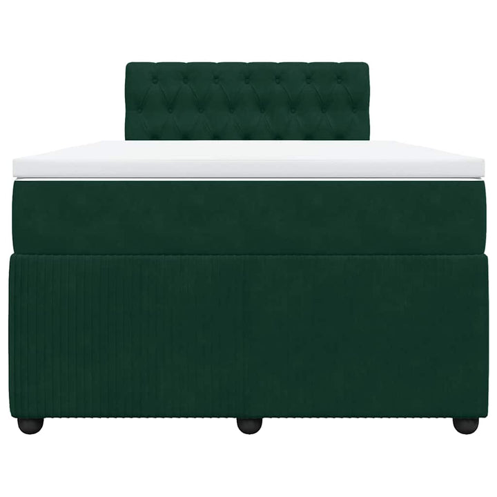 kontinentalseng med madras 120x190 cm velour mørkegrøn