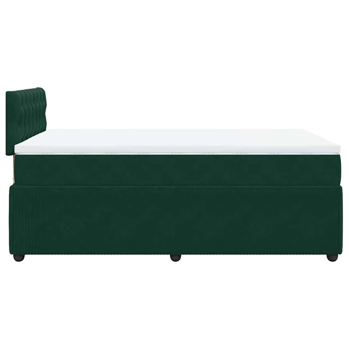 kontinentalseng med madras 120x190 cm velour mørkegrøn