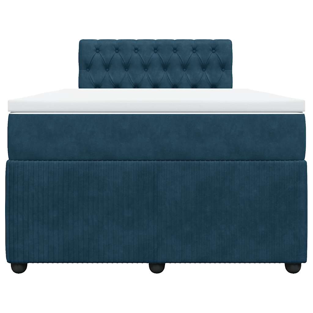 kontinentalseng med madras 120x190 cm velour blå