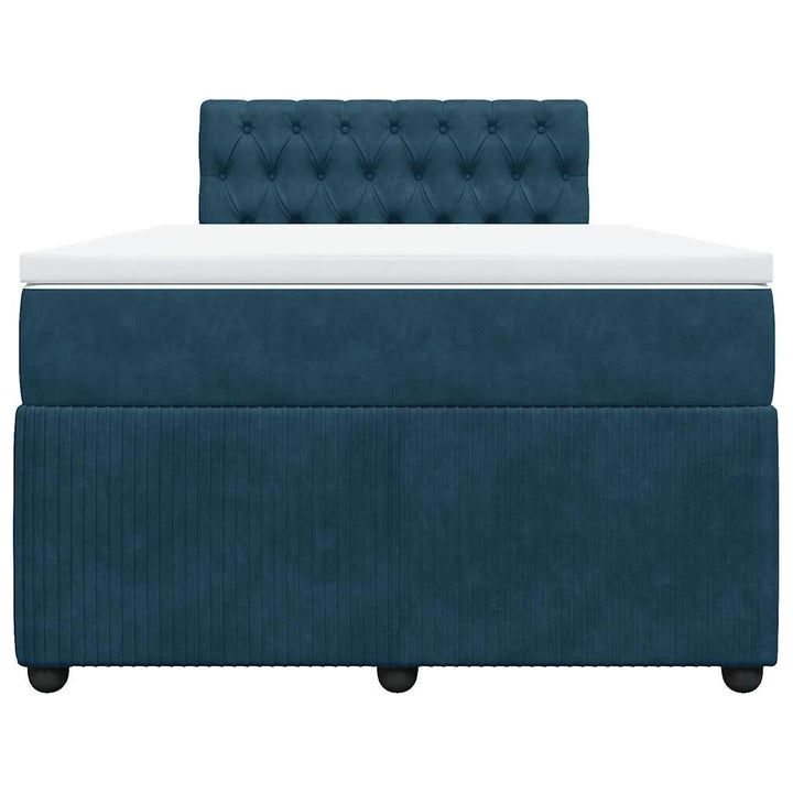kontinentalseng med madras 120x190 cm velour blå