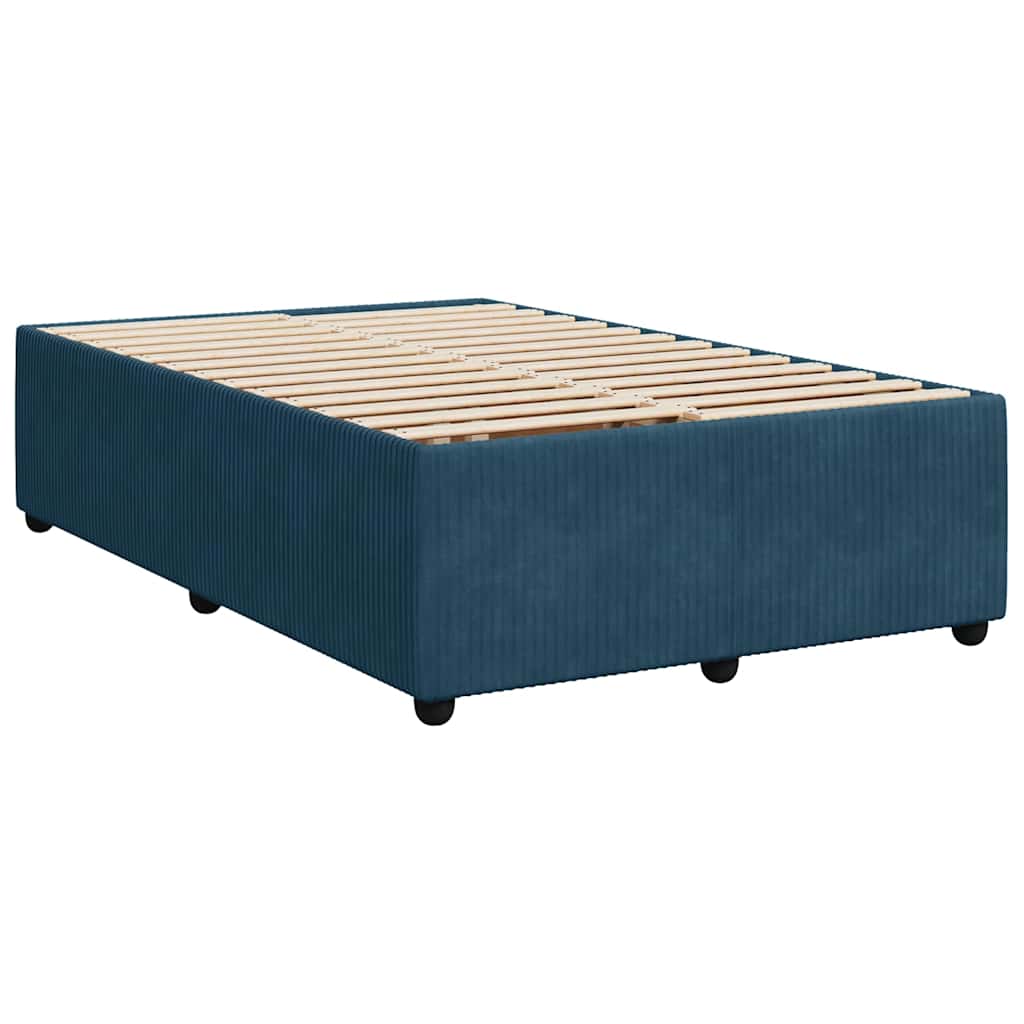 kontinentalseng med madras 120x190 cm velour blå