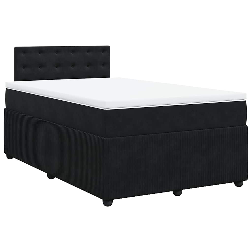kontinentalseng med madras 120x190 cm velour sort