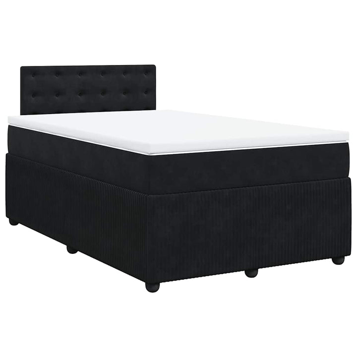kontinentalseng med madras 120x190 cm velour sort