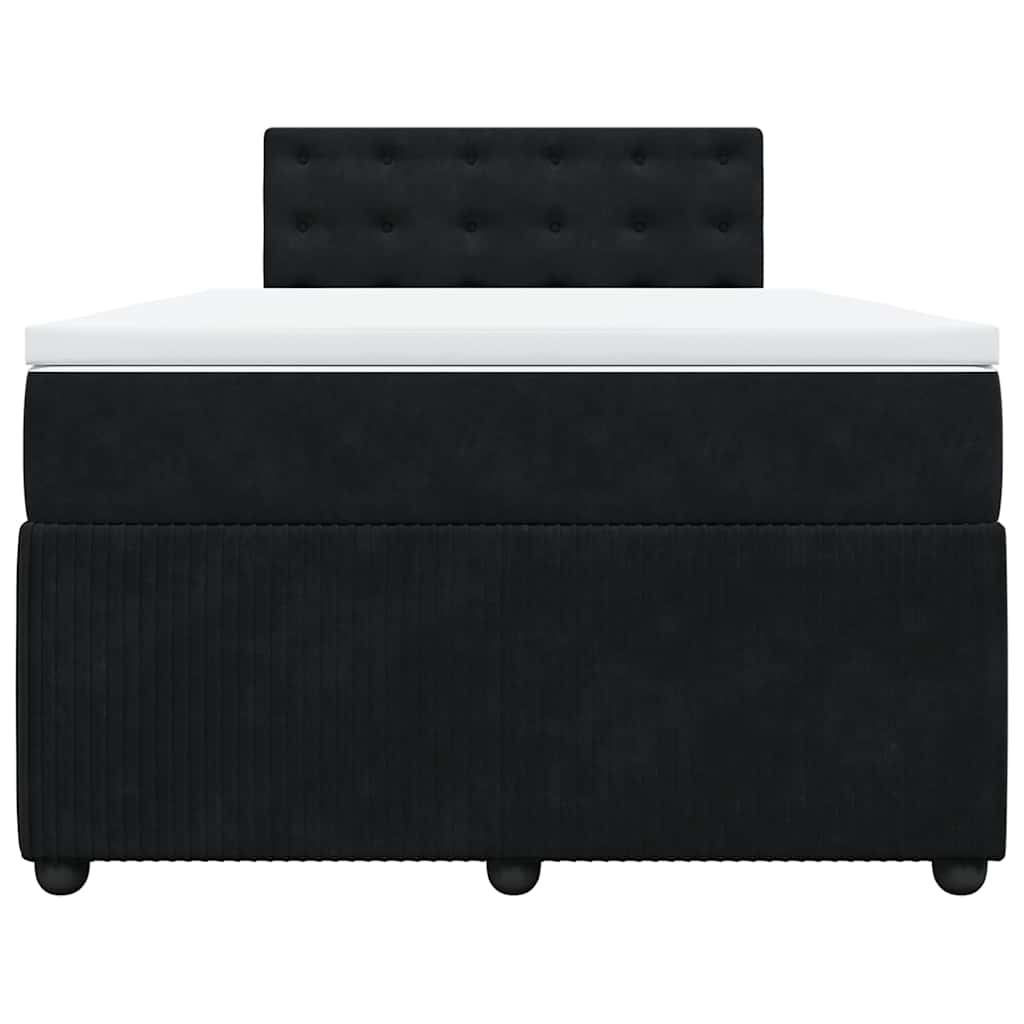 kontinentalseng med madras 120x190 cm velour sort