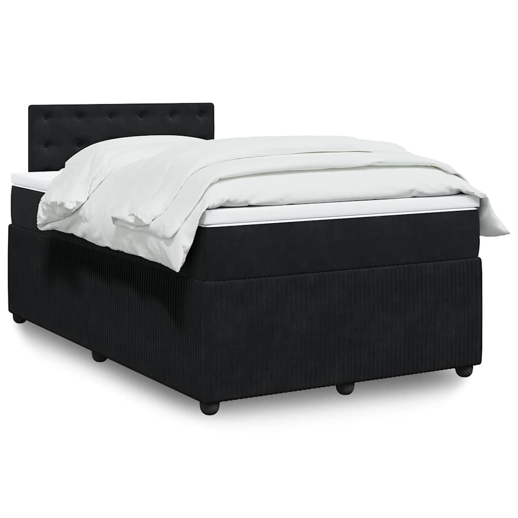kontinentalseng med madras 120x190 cm velour sort