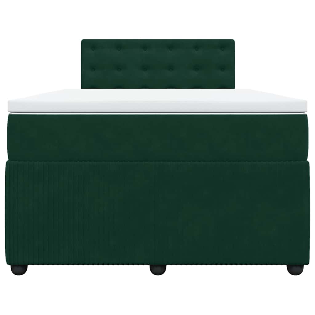 kontinentalseng med madras 120x190 cm velour mørkegrøn
