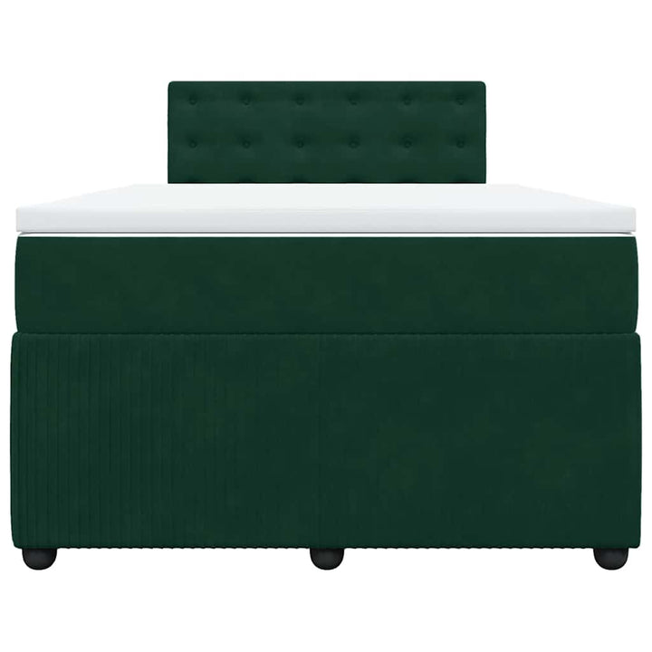 kontinentalseng med madras 120x190 cm velour mørkegrøn