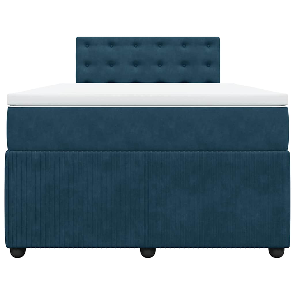 kontinentalseng med madras 120x190 cm velour blå