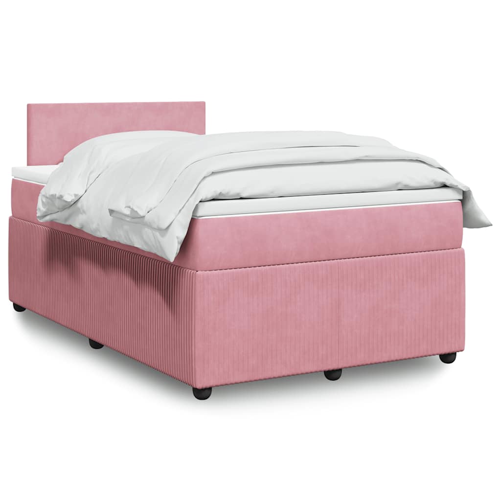 kontinentalseng 120x200 cm fløjl lyserød