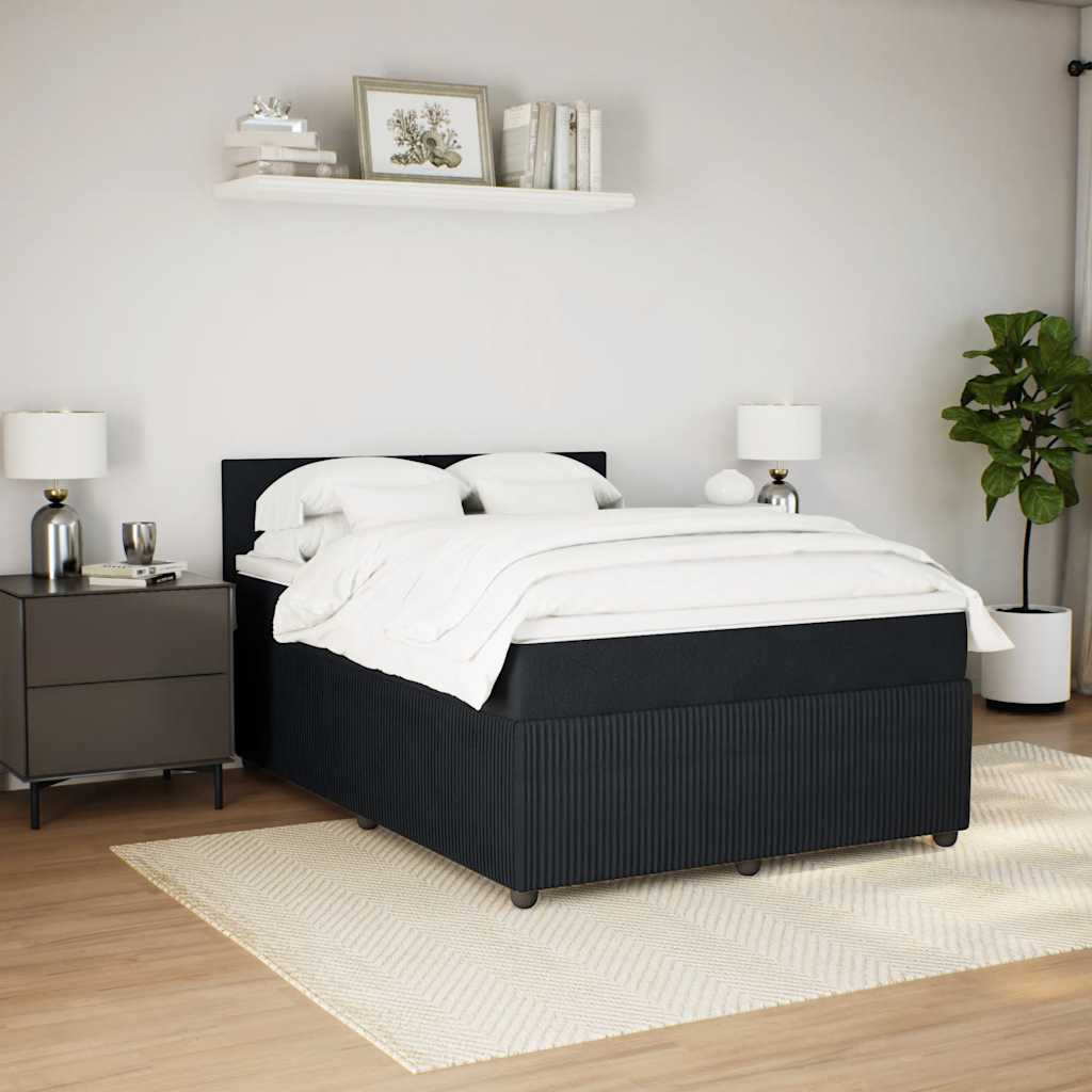 kontinentalseng med madras 140x190 cm fløjl sort