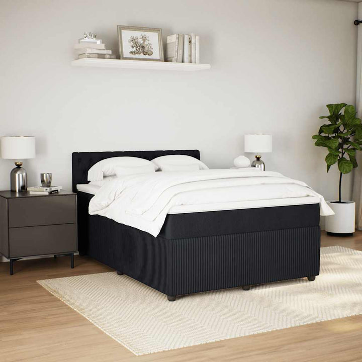 kontinentalseng med madras 140x190 cm fløjl sort