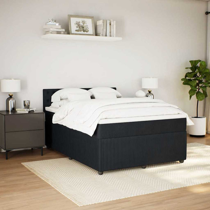 kontinentalseng med madras 140x190 cm fløjl sort