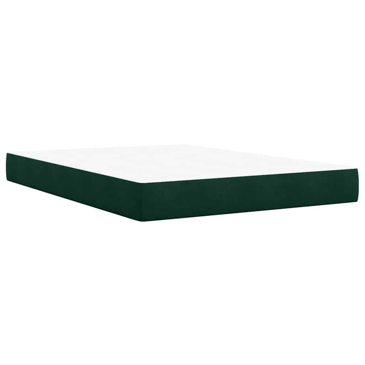 kontinentalseng med madras 140x190 cm fløjl mørkegrøn