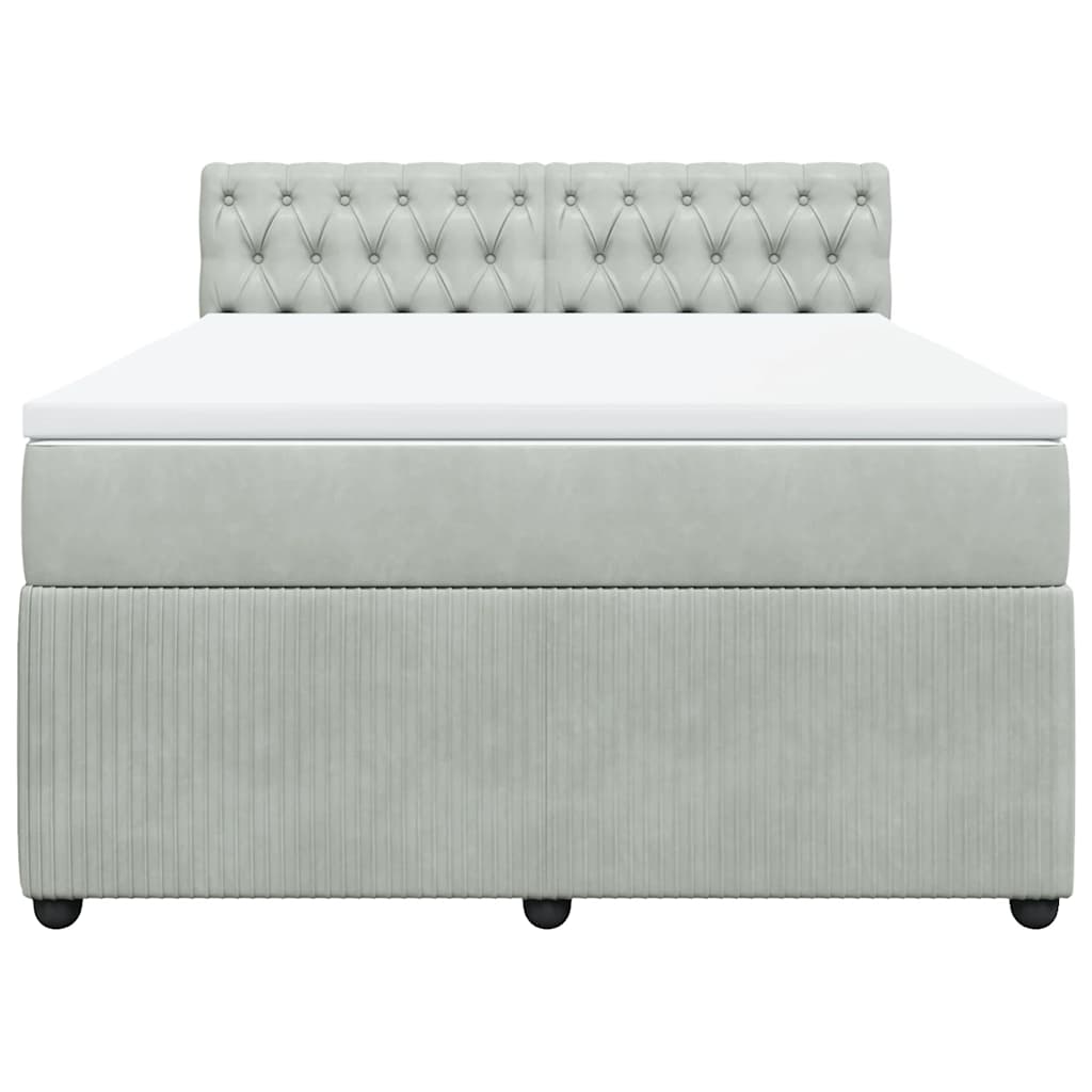 kontinentalseng med madras 140x200 cm fløjl lysegrå