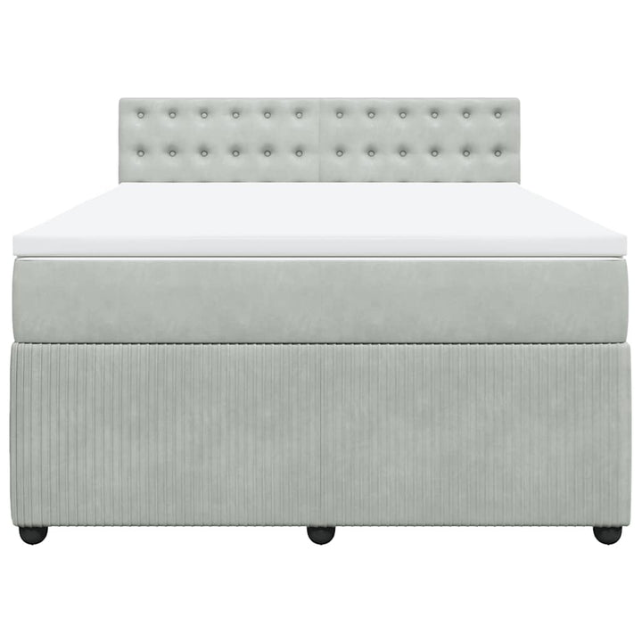 kontinentalseng med madras 140x200 cm fløjl lysegrå