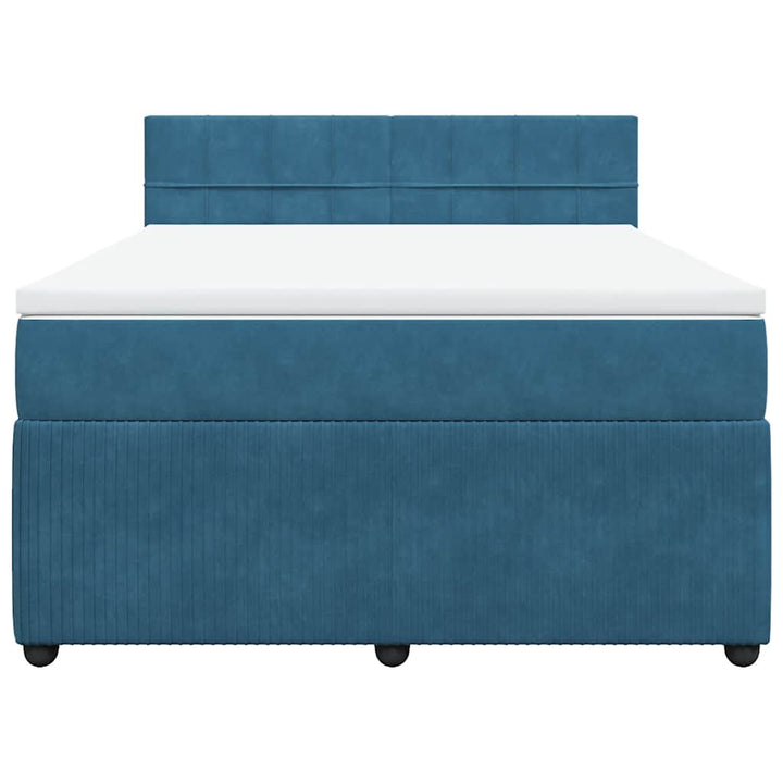 kontinentalseng med madras 160x200 cm fløjl blå