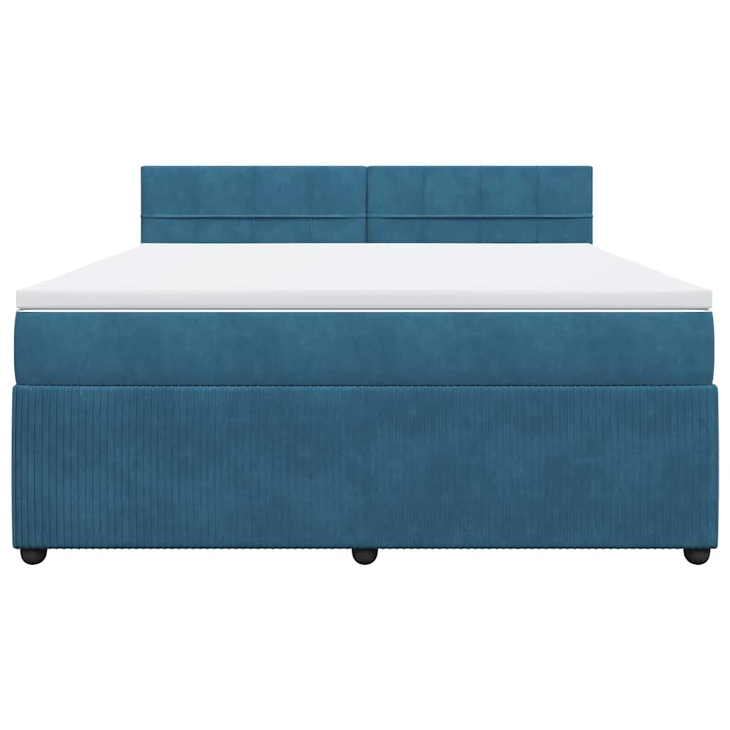 kontinentalseng med madras 180x200 cm fløjl blå