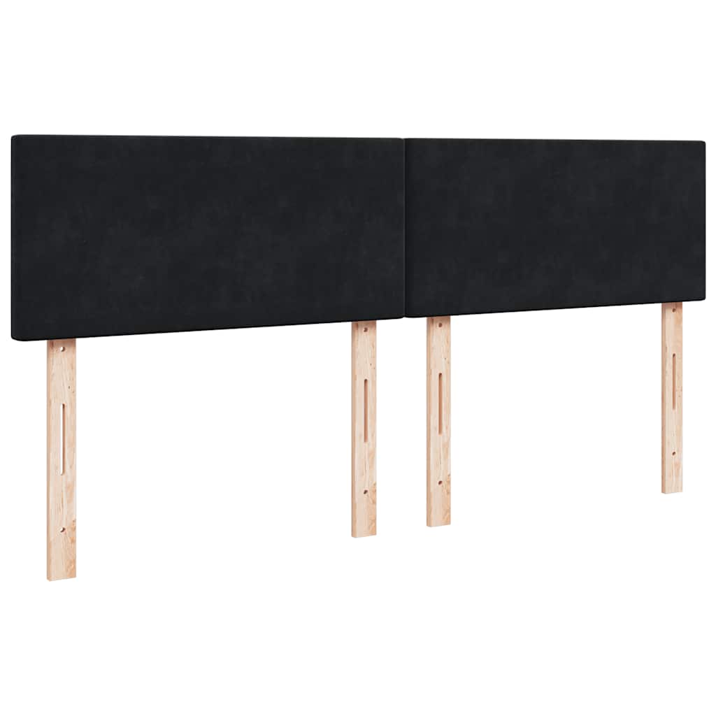 kontinentalseng med madras 200x200 cm fløjl sort