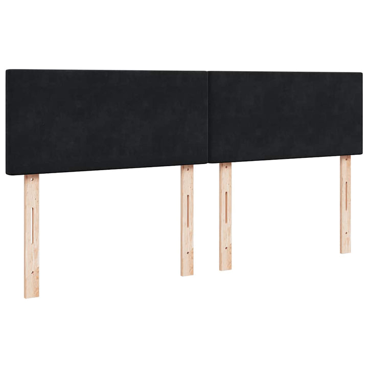 kontinentalseng med madras 200x200 cm fløjl sort