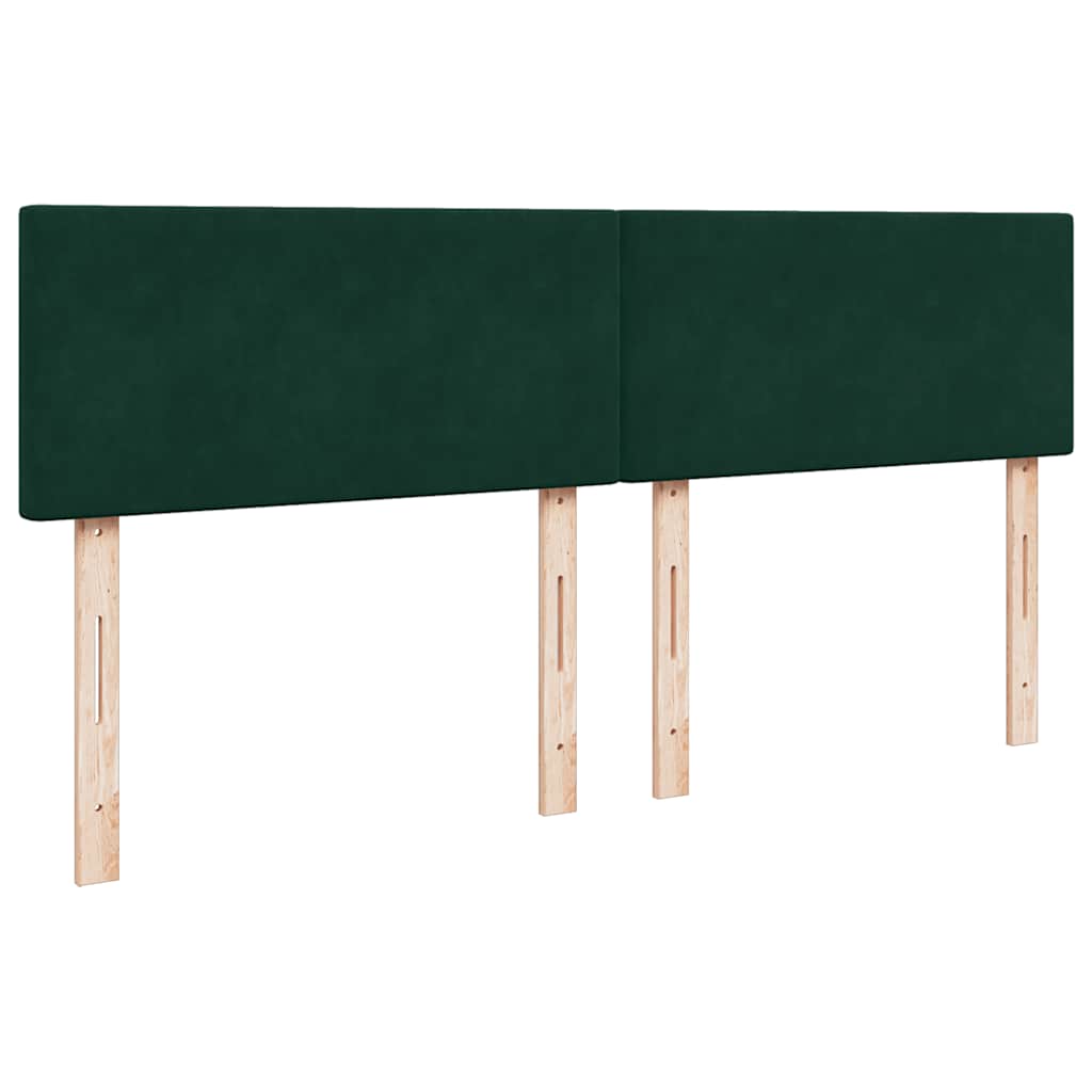 kontinentalseng med madras 200x200 cm fløjl mørkegrøn