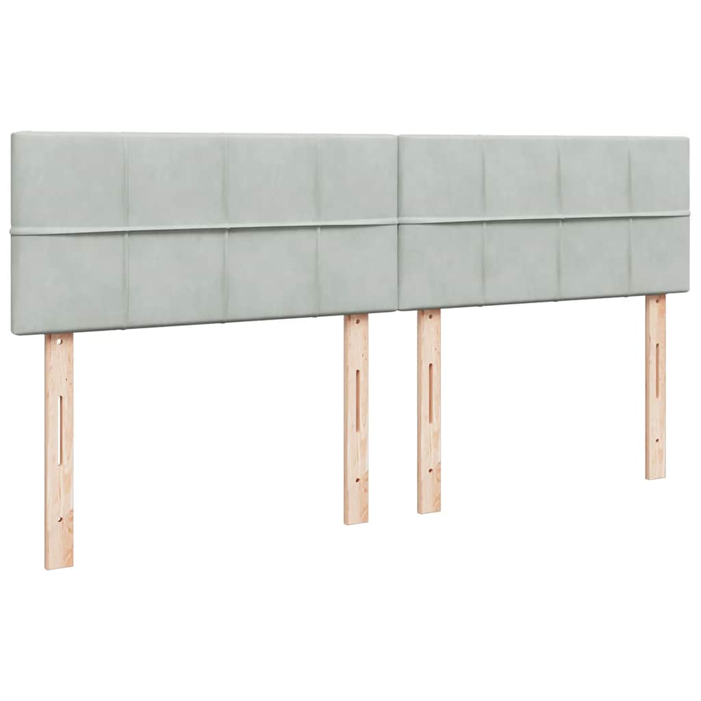 kontinentalseng med madras 200x200 cm fløjl lysegrå