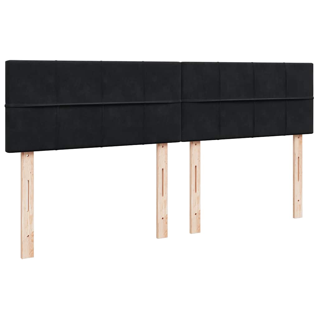 kontinentalseng med madras 200x200 cm fløjl sort