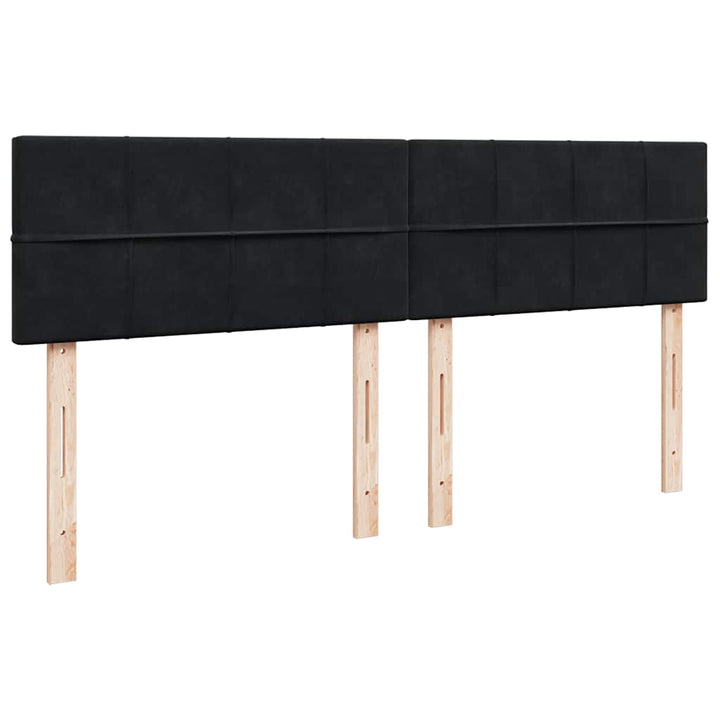 kontinentalseng med madras 200x200 cm fløjl sort