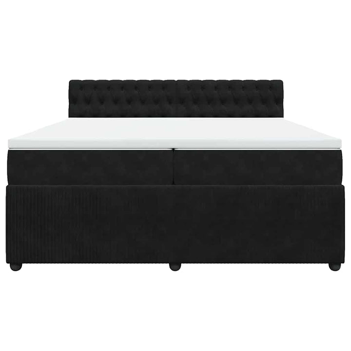 kontinentalseng med madras 200x200 cm fløjl sort