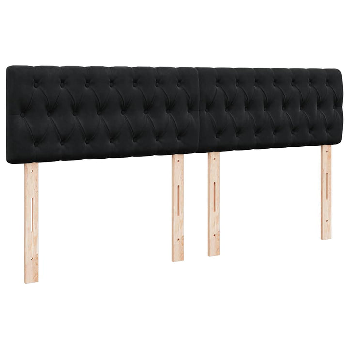 kontinentalseng med madras 200x200 cm fløjl sort