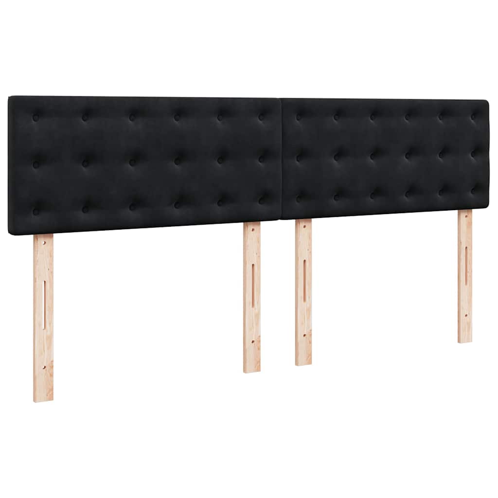 kontinentalseng med madras 200x200 cm fløjl sort