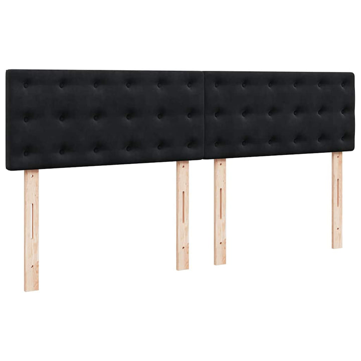 kontinentalseng med madras 200x200 cm fløjl sort