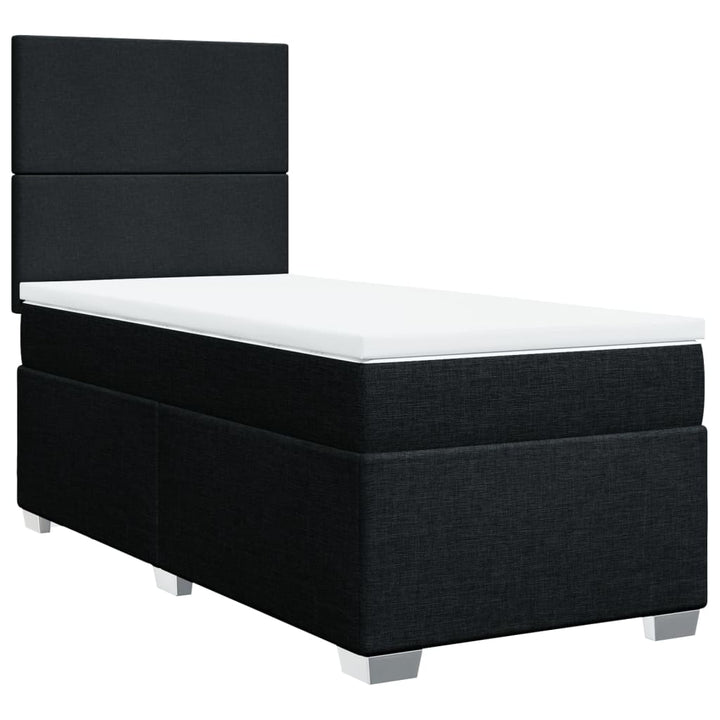 kontinentalseng med madras 80x200 cm stof sort