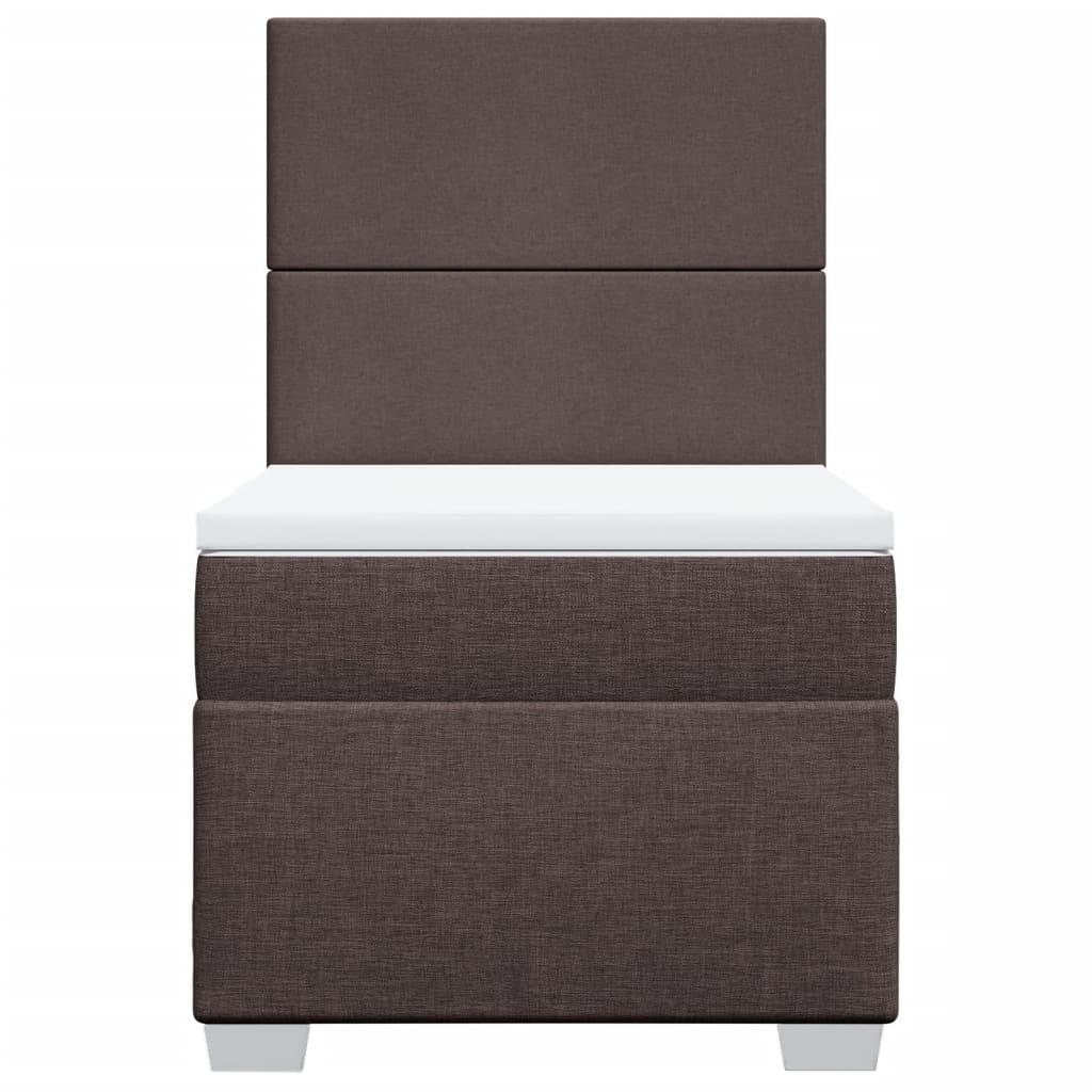 kontinentalseng med madras 80x200 cm stof mørkebrun