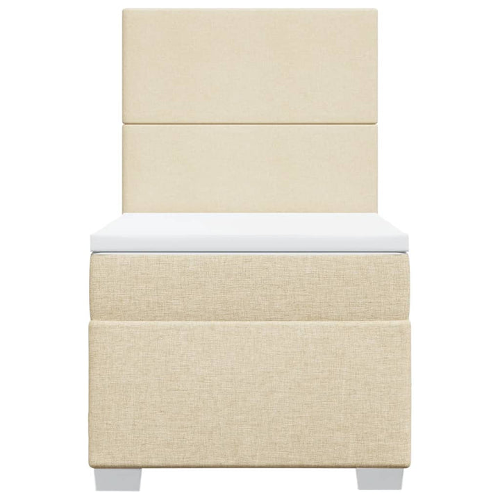 kontinentalseng med madras 80x200 cm stof cremefarvet