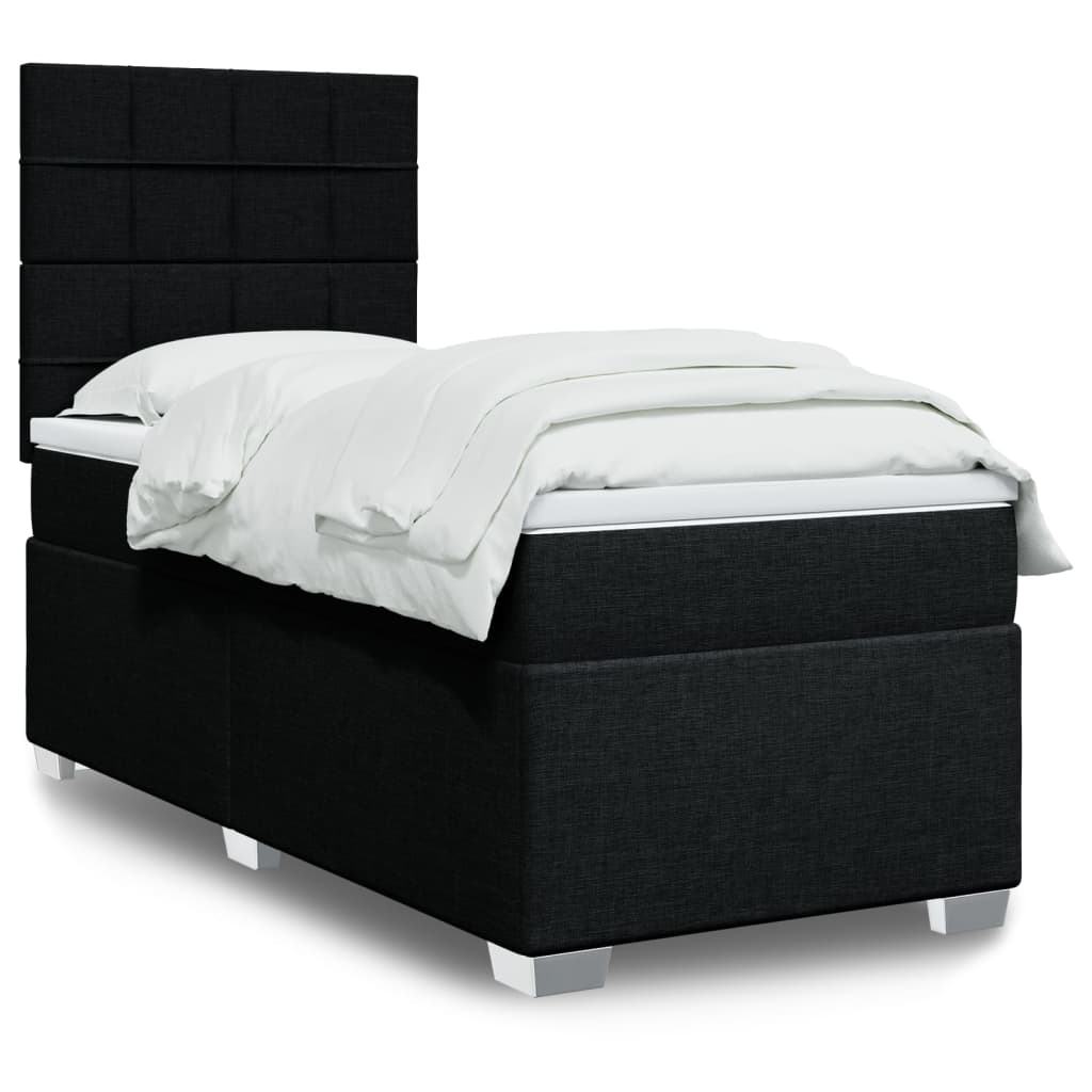 kontinentalseng med madras 80x200 cm stof sort
