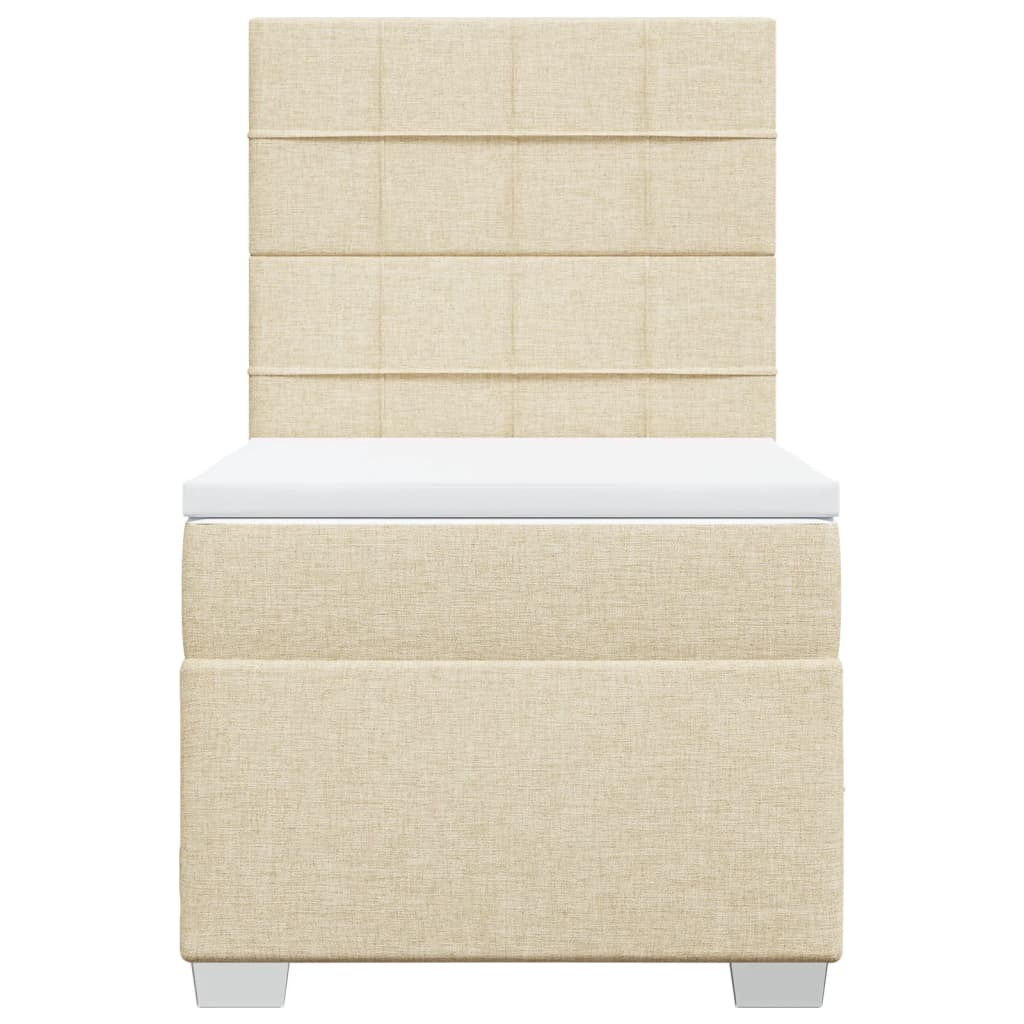 kontinentalseng med madras 80x200 cm stof cremefarvet