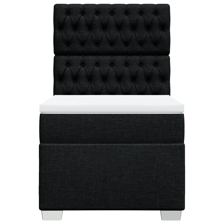 kontinentalseng med madras 80x200 cm stof sort