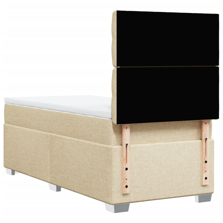 kontinentalseng med madras 80x200 cm stof cremefarvet