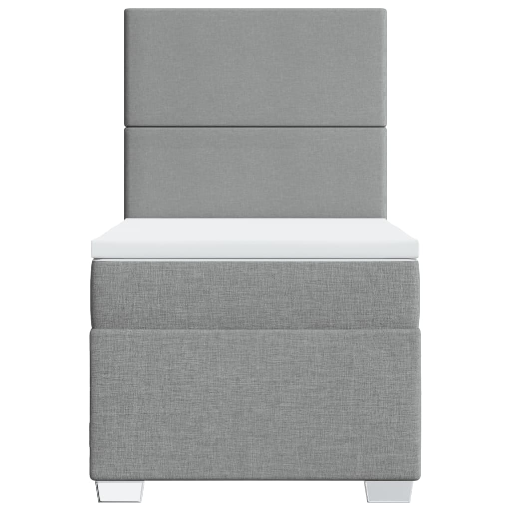 kontinentalseng med madras 90x190 cm stof lysegrå