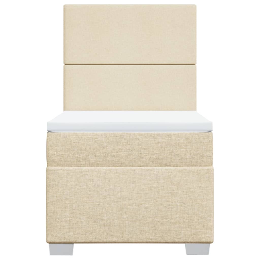 kontinentalseng med madras 90x190 cm stof cremefarvet