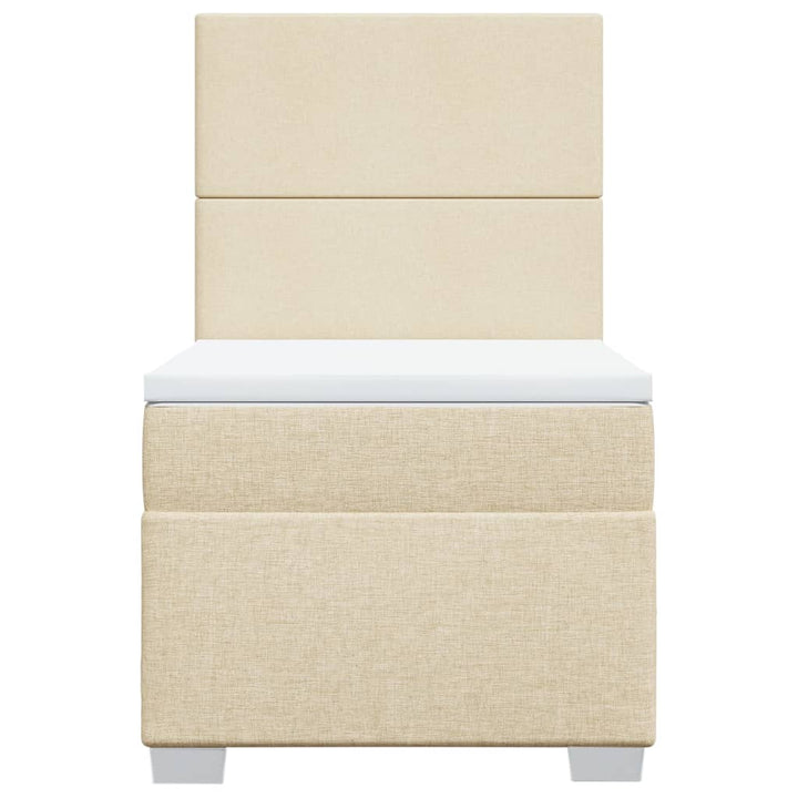 kontinentalseng med madras 90x190 cm stof cremefarvet