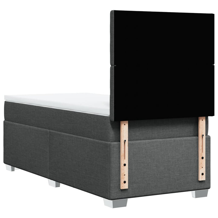 kontinentalseng med madras 90x190 cm stof mørkegrå