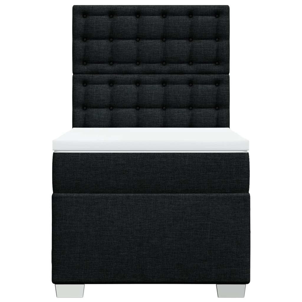 kontinentalseng med madras 90x190 cm stof sort
